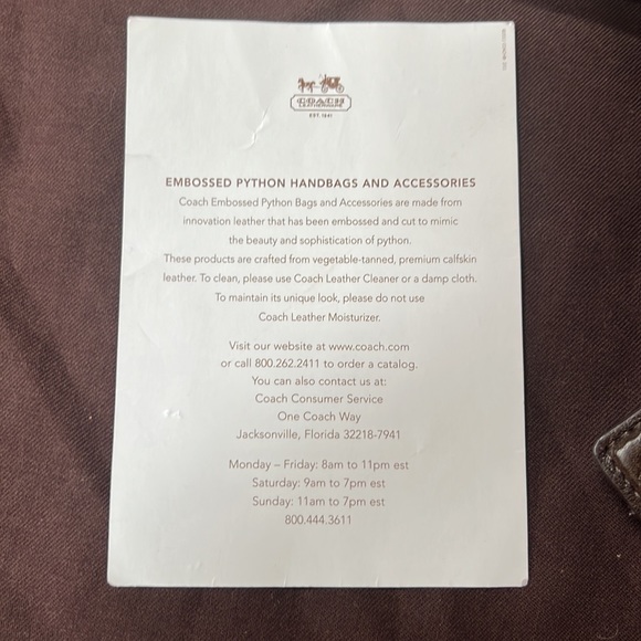 Coach Embossed Python Kristin Satchel #18307 - Picture 7 of 7